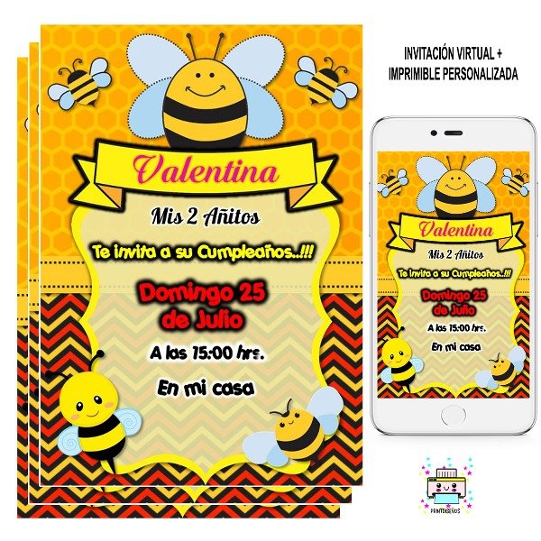 Producto - Tarjeta Invitación digital Abejitas M2