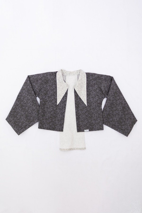 Producto - kimono Céfiro - malteado negro y blanco