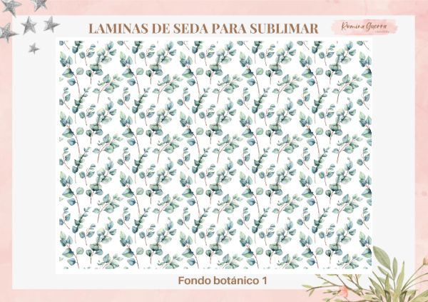 Producto - Laminas de seda para sublimar - Fondo botánico 1