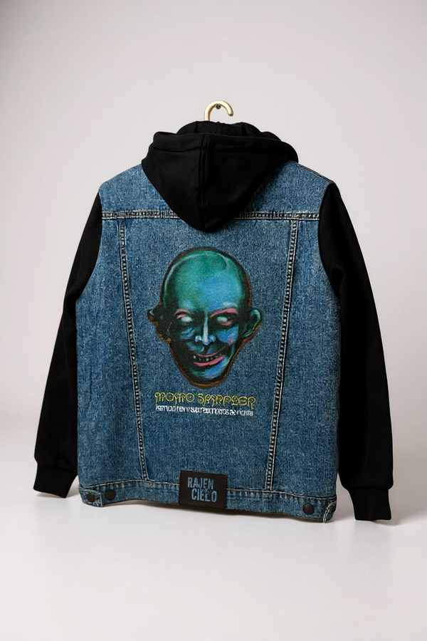 Producto - Campera De Jean con Capucha y Mangas de Frisa - Momo Sampler