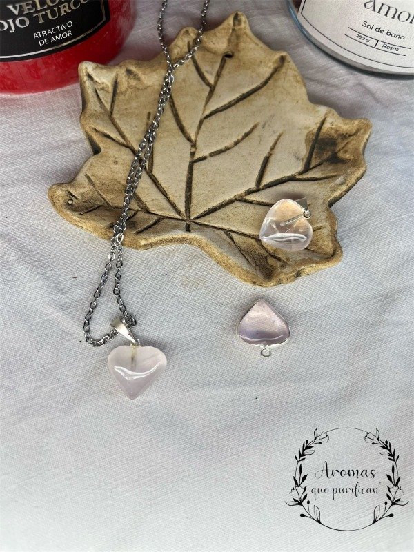 Producto - PIEDRA CON DIJE ENGARZADA CUARZO ROSA