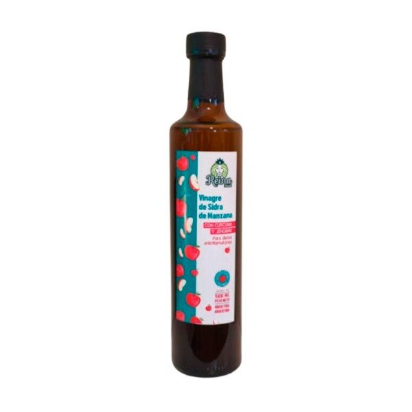 Producto - Vinagre de Sidra de Manzana con Curcuma y Jengibre x 500ml REINA FOOD