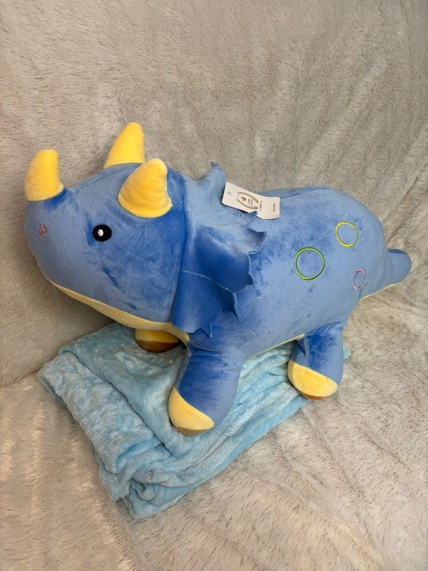 Producto - Peluche dinosaurio triceratops azul 3 en 1
