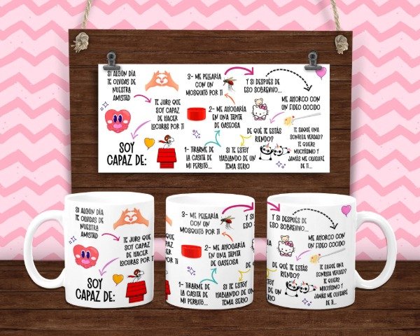 Producto - TAZAS DÍA DEL AMIGO - POR TU AMISTAD SOY CAPAZ...