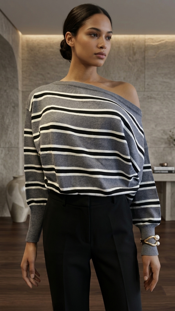 Producto - Sweater Manhattan Off-Shoulder Rayado - 2