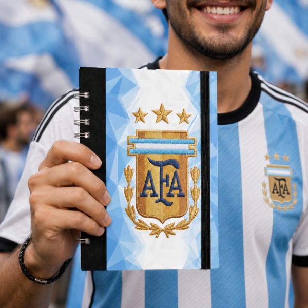 Producto - Cuaderno A5 tapa dura Selección Argentina - Geométrico - 1