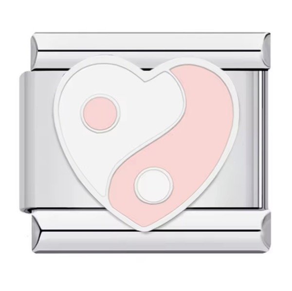 Producto - Charm corazón yin y yang rosa 2