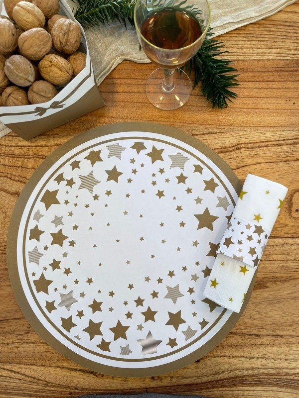 Producto - Set Platos De Sitio Papel + Fajita Porta Servi + Servilletas X 25 Uni. Navidad