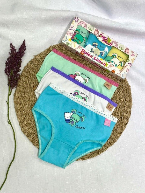 Producto - Art. 819/6 - DULCE LIMON - PACK X3 Bombacha de Algodón Niña