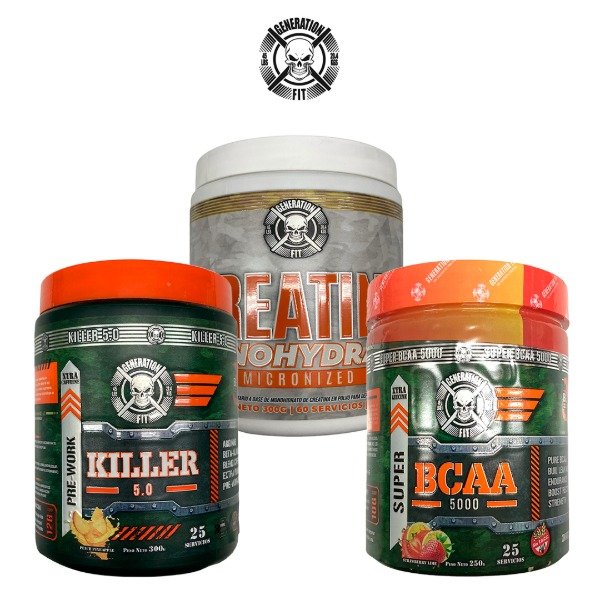 Producto - COMBO #4 - BCAA + KILLER + CREATINA x300 gramos - GENERATION FIT