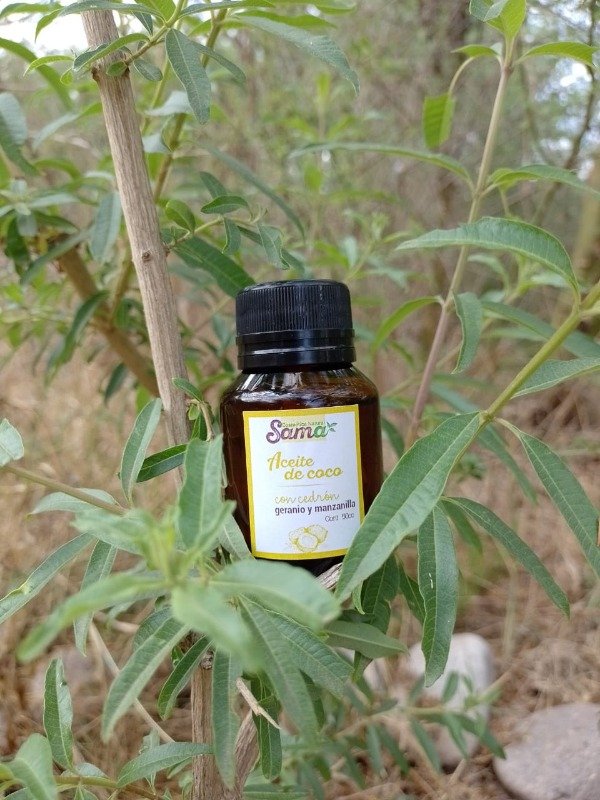 Producto - Aceite de coco con Cedrón, Geranio y Manzanilla