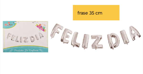 Producto - Globo feliz día guirnalda frase 35 cm alto