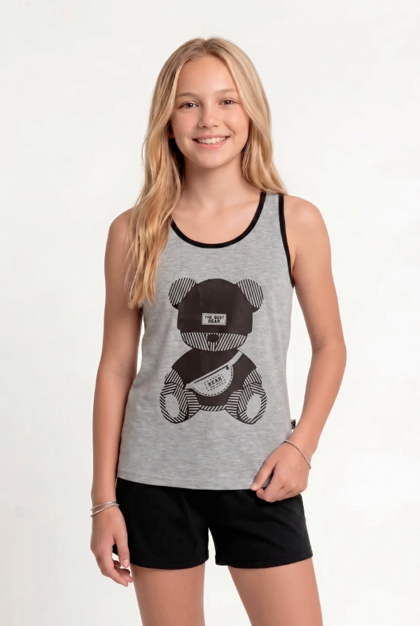 Producto - TEDDY PIJAMA MUSCULOSA Y SHORT - 0