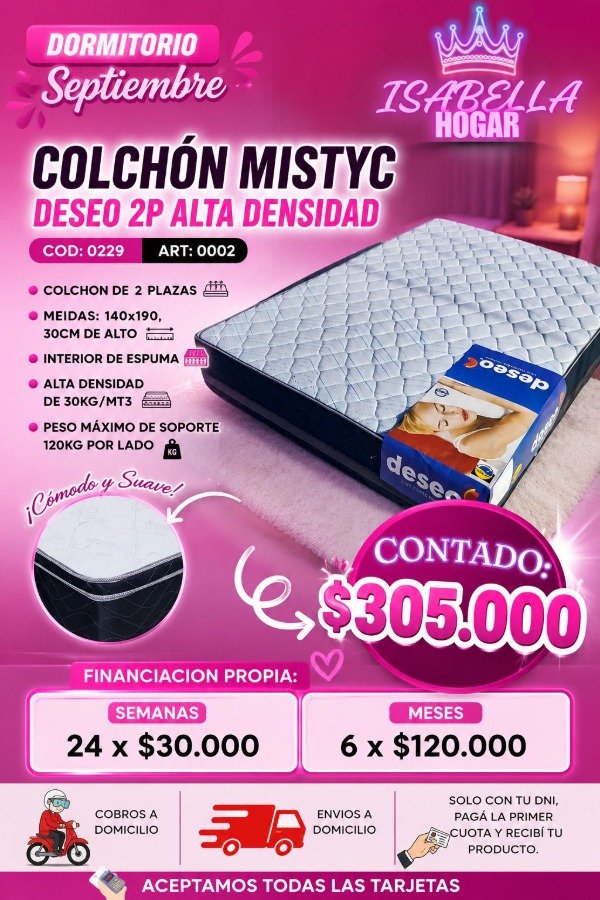 Producto - COLCHON MISTYC DESEO 2P COD:0198 - 0