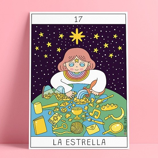 Producto - POSTAL TAROT 17 : LA ESTRELLA