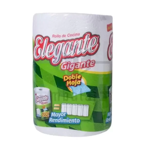 Producto - Rollo de Cocina Elegante x 200 Paños Doble Hoja