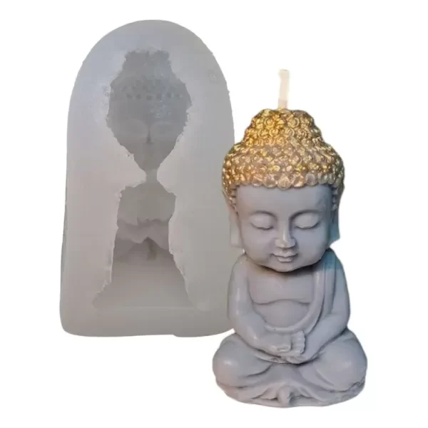 Producto - Molde Silicona Buda Soñador Para Vela Resina Yeso Color Transparente