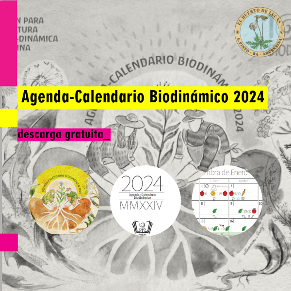 Agenda Calendario Biodinámico AABDA 2024 - elhuertodelucas