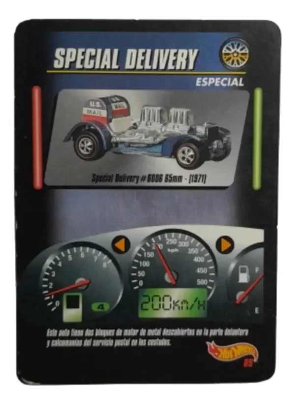 Producto - Hot Wheels Trading Card Carta De Coleccion Numero 89 (usado1)