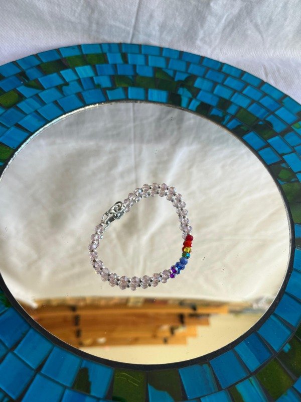 Producto - PULSERA ROSA CON 7 CHAKRAS CONSAGRADA