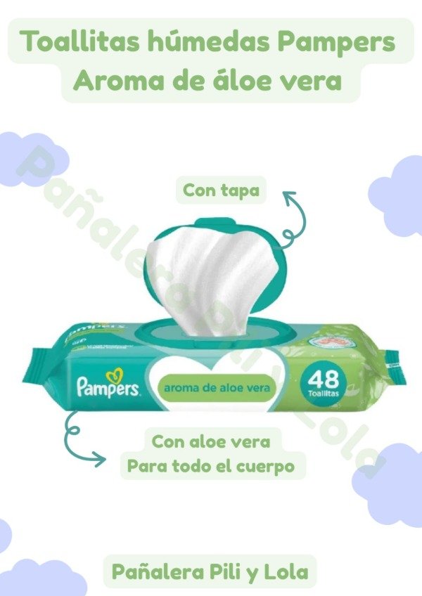 Producto - Toallitas húmedas Pampers aroma aloe vera (contiene 48 unidades)