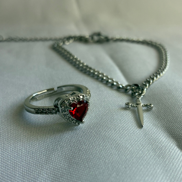 Producto - PULSERA DAGA Y ANILLO CORAZON