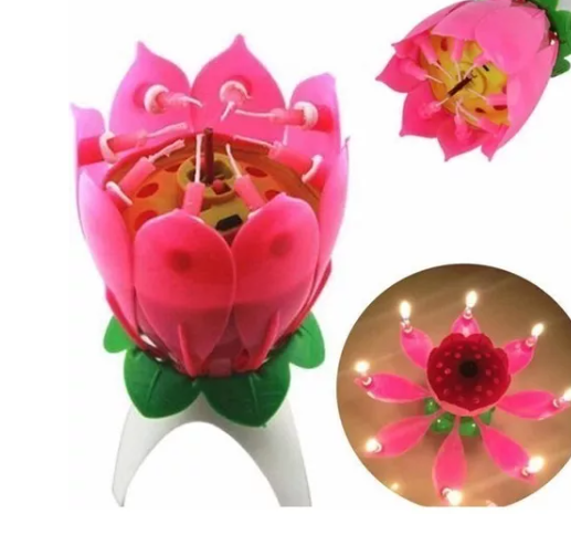 Producto - Vela Flor Rosa X1u Cumpleaños Fiestas Celebracion Torta