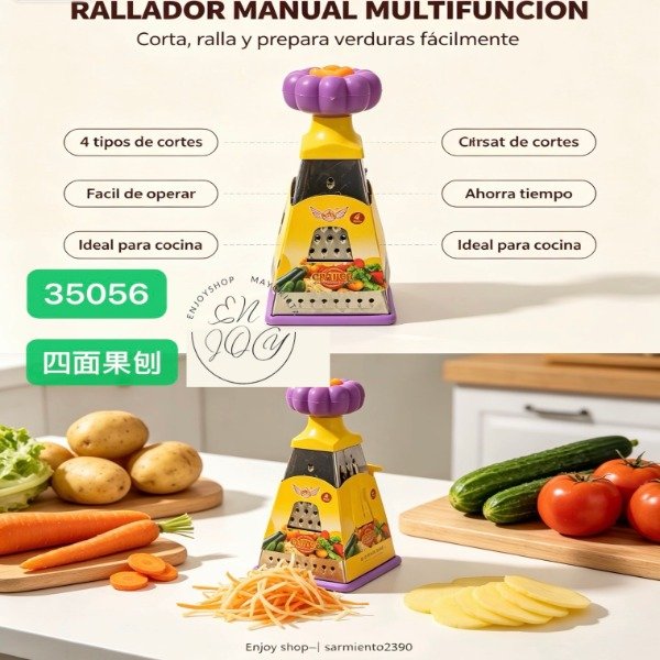 Producto - RALLADOR 4 cara ACERO INOXIDABLE MULTIUSO 35056