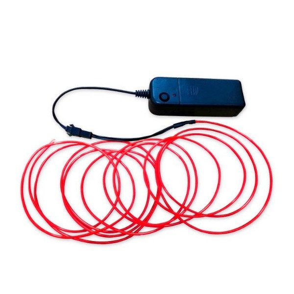 Producto - Guirnalda EL -3m -1.2W -rojo neon -1130lm -2 baterias AA (GUI-10R)