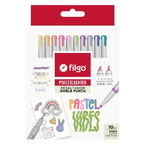 Producto - Resaltador doble punta x10 Pastel Vibes FILGO