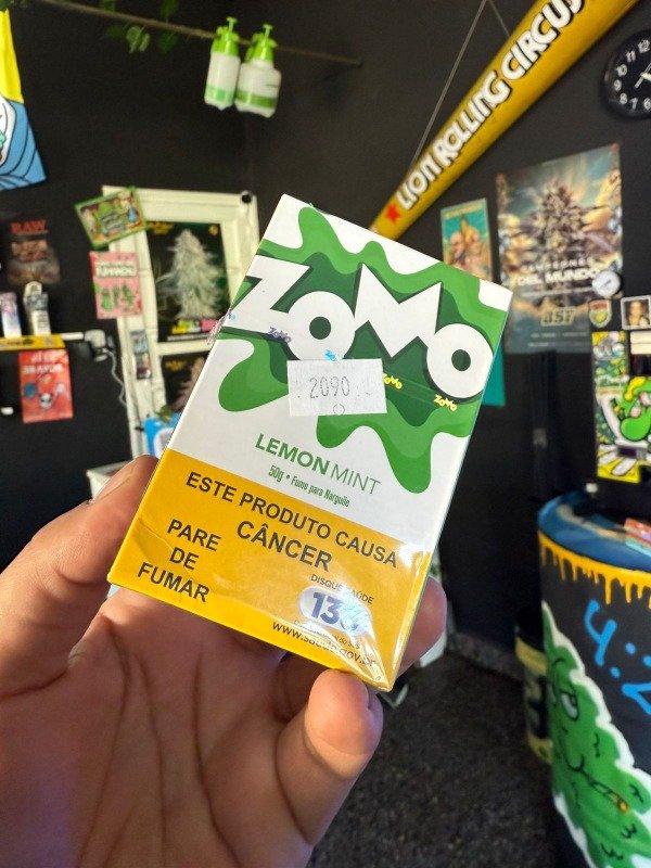 Producto - ZOMO TABACO HUMEDO PARA NARGUILE - SABOR LEMON MINT