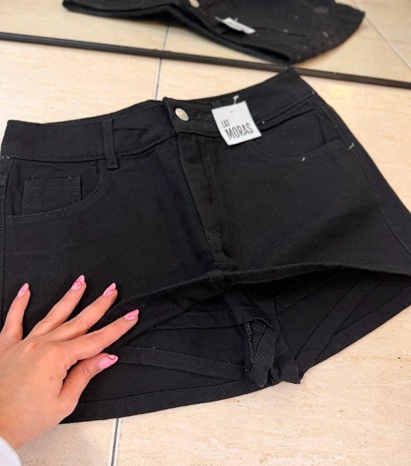 Producto - POLLERA SHORT JEAN NEGRO TOLEDO - 3