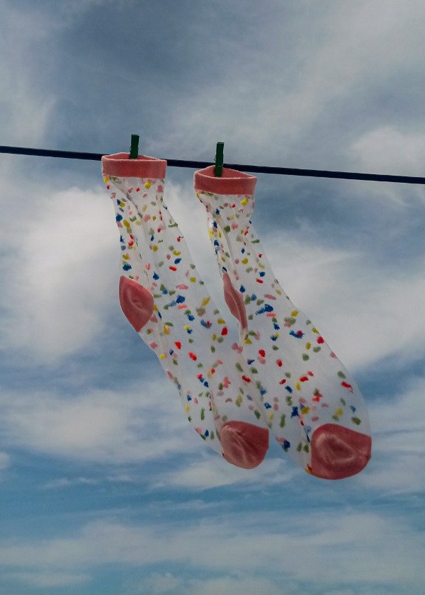 Producto - Medias TRANSPARENTES bordadas Rosa de CONFETI colores