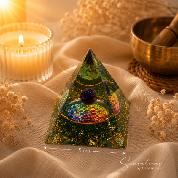 Producto - Pirámide Armonizador Energético  Mandala 7 Chakras y Amatista - 4