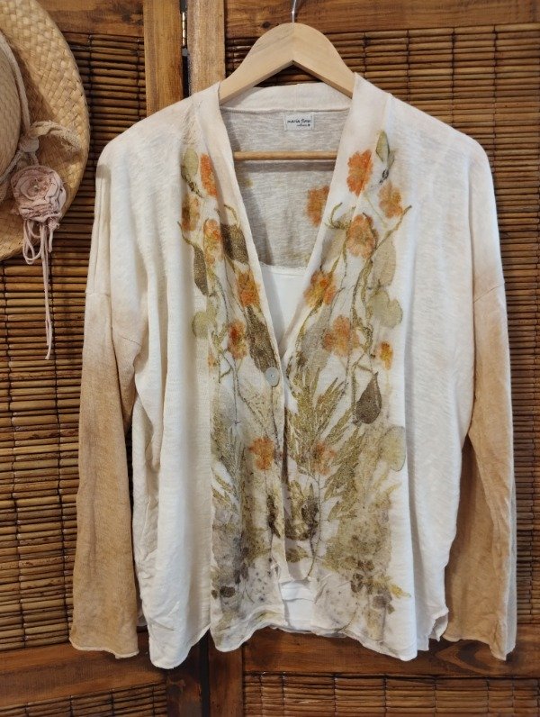 Producto - Kimono ECOPRINT Hilo MOSTAZA Corto
