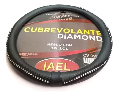 Producto - CUBRE VOLANTE CUERINA CON STRAS DIAMANTE