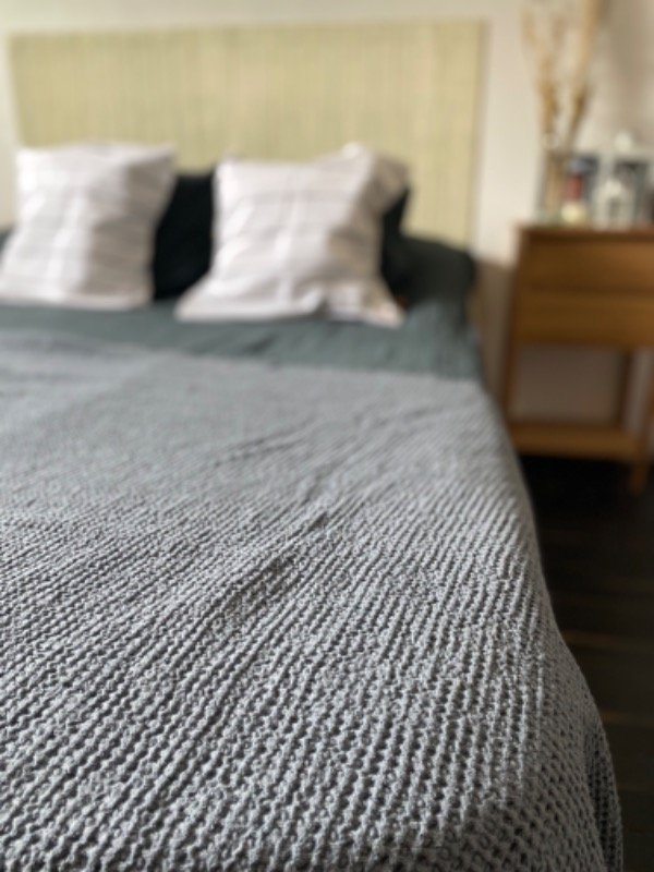 Producto - Pie de cama Waffle Gris oscuro