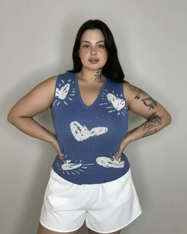 Producto - Musculosa V Corazón L-14 - hilo lycra