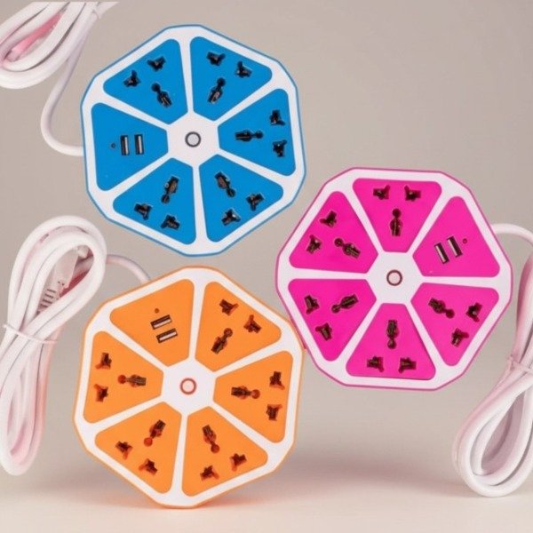 Producto - ZAPATILLA FLOR 4 BOCAS + 2 USB 1.6 MTS