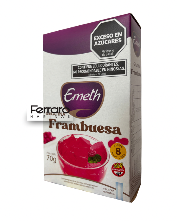 Producto - Gelatina Emeth frambuesa 70gr