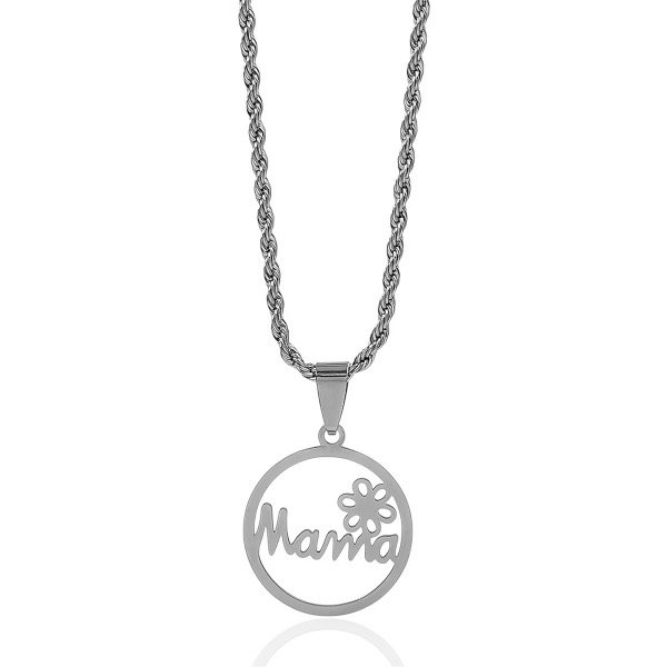 Producto - Collar de acero quirúrgico con dije . Mama . Flor
