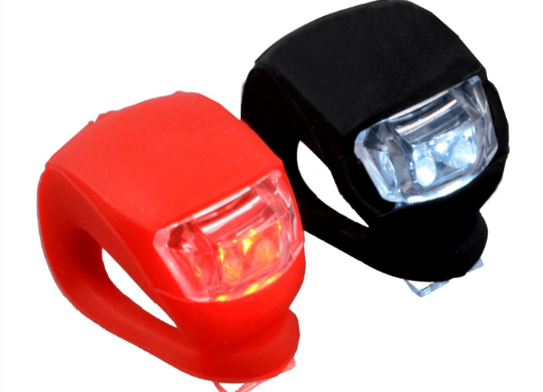 Producto - Par de Luz Bici de Silicona Roja y Blanca Para Bicicleta