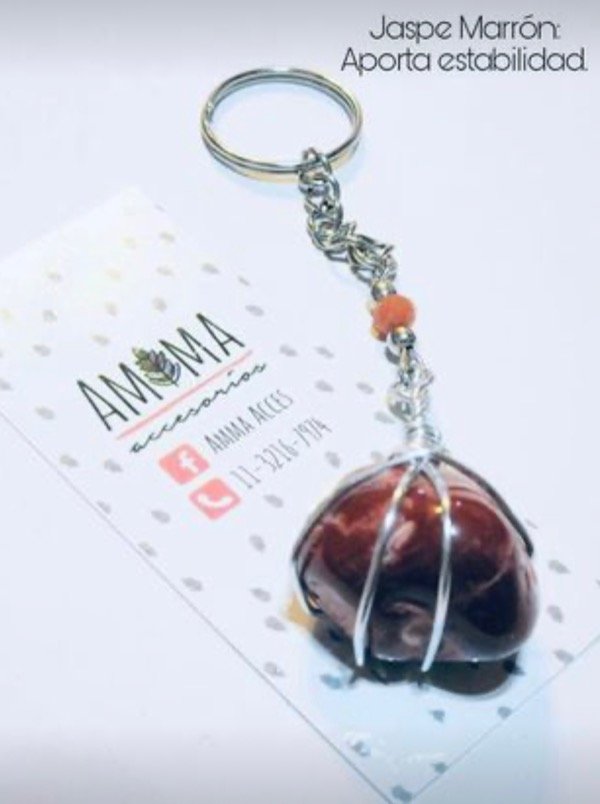 Producto - Llavero de piedra Jaspe Marrón