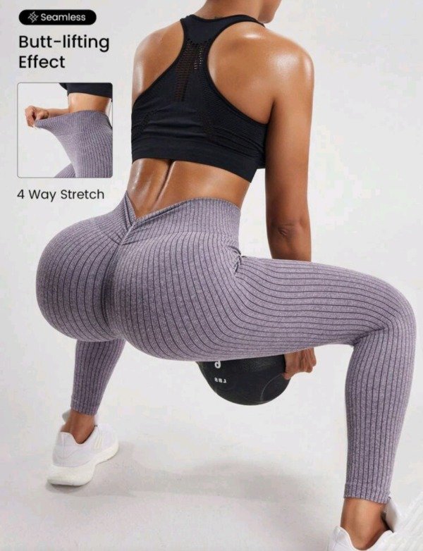 Producto - Leggings Deportivos Shein Sport Seamless Acanalados Push Up Gris