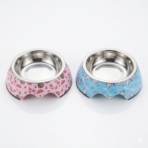 Producto - Comedero Melamina Chico Reforzado con Cazuela Acero 25824 Pet Plast