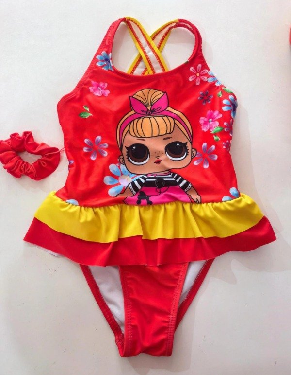 Producto - Enteriza niña voladito LOL Rojo importada MA024 - 1