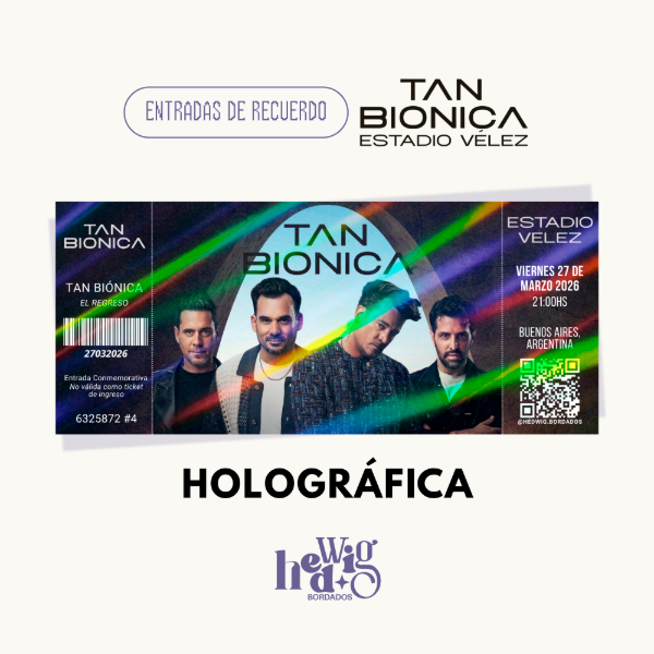 Producto - Entradas de recuerdo 14x6 HOLOGRAFICAS - TAN BIONCIA Velez