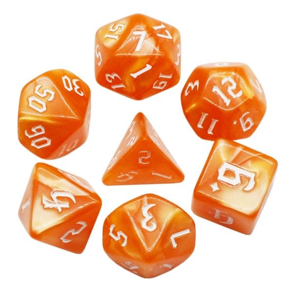 Producto - SET DE 7 DADOS NARANJA