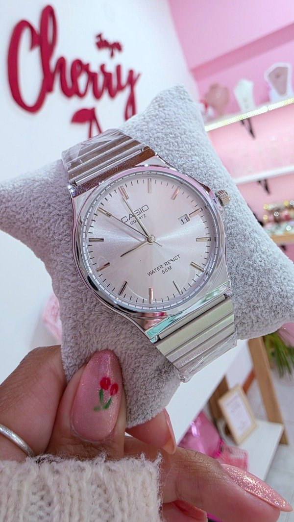 Producto - Casio clasico plateado dial blanco - 0