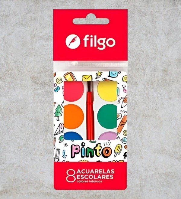 Producto - Acuarelas x8 filgo con Pincel - 0